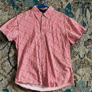 Pinkish button up short sleeve shirt